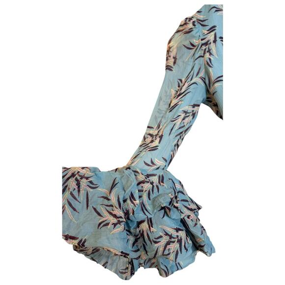 Diane Von Furstenberg Miranda Wrap Cropped Blouse Ruffle Sleeve Size 2 NEW $338 - Picture 5 of 11
